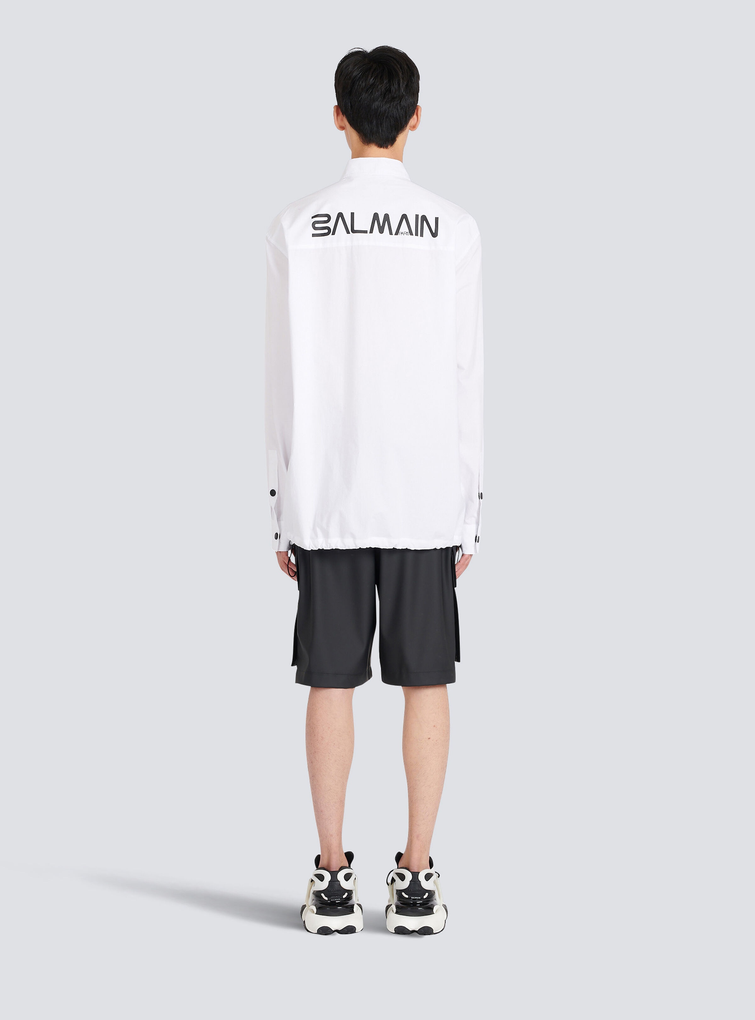 Nylon shirt with Balmain monogram - 4