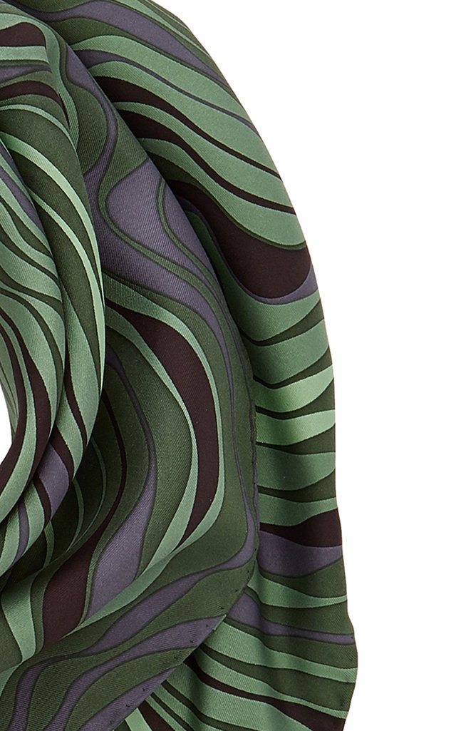 Gaia's Printed Silk Scarf green - 5