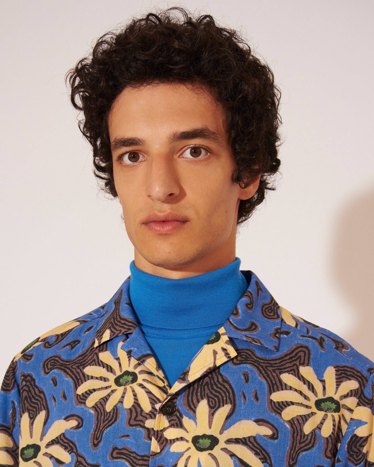 ZADE - Superfine merino roll-neck sweater - Bright blue - 4