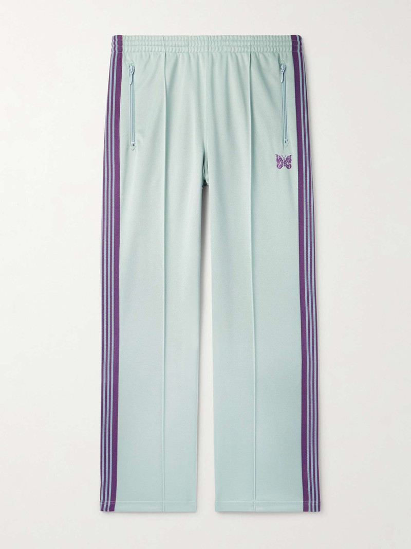 Straight-Leg Webbing-Trimmed Logo-Embroidered Tech-Jersey Track Pants 1