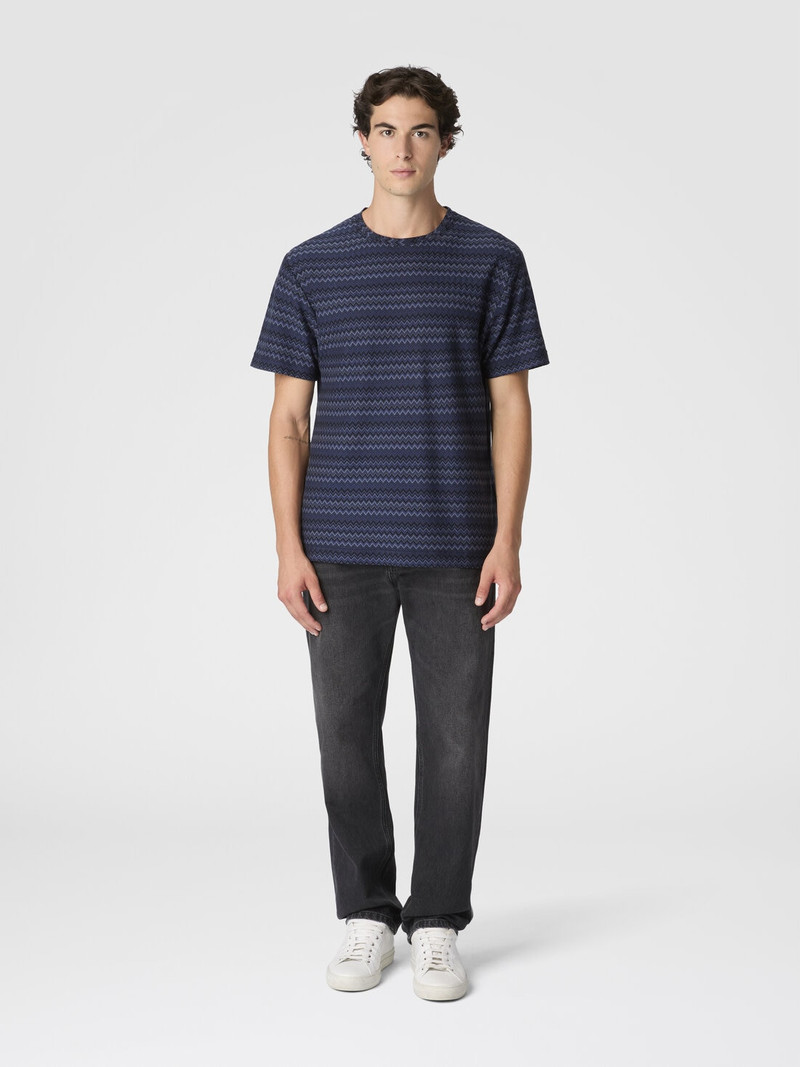 Missoni Crew Neck T-Shirt with Micro Zigzag outlook