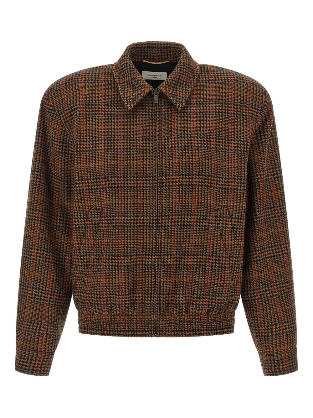 check-pattern bomber jacket - 1