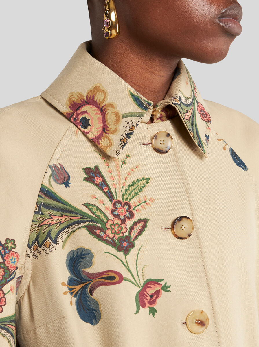 CAPE-STYLE TRENCH COAT WITH FLORAL PRINT - 2