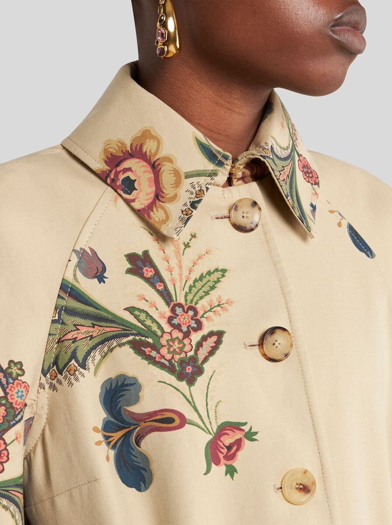 CAPE-STYLE TRENCH COAT WITH FLORAL PRINT 2