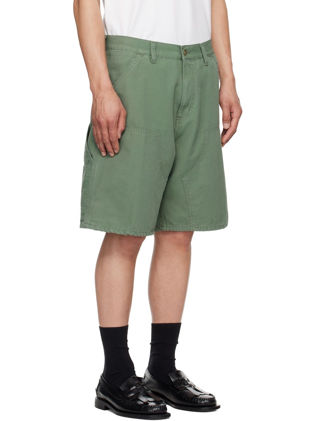 Green Double Knee Shorts - 2