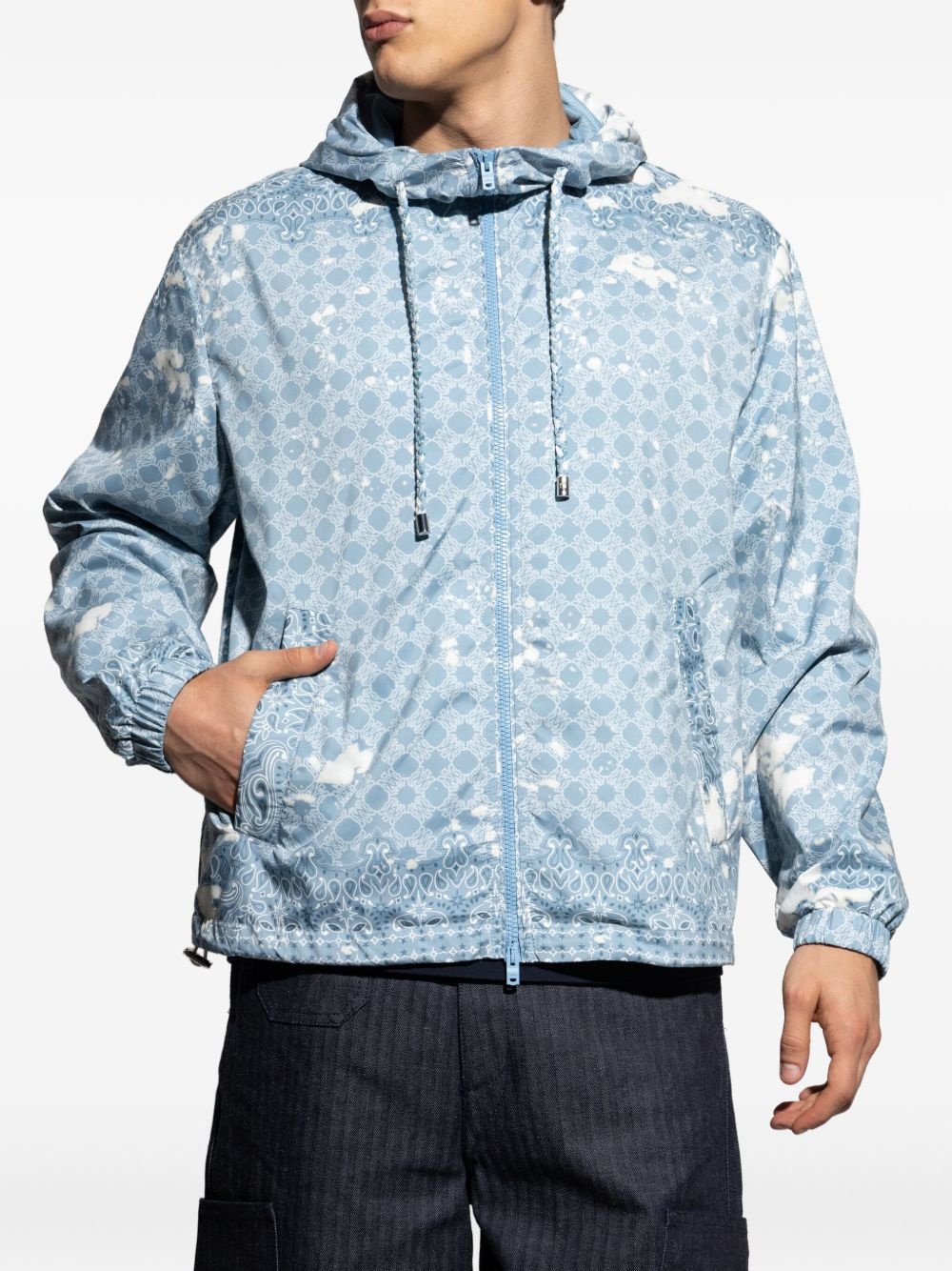 paisley-print hooded sport jacket - 3