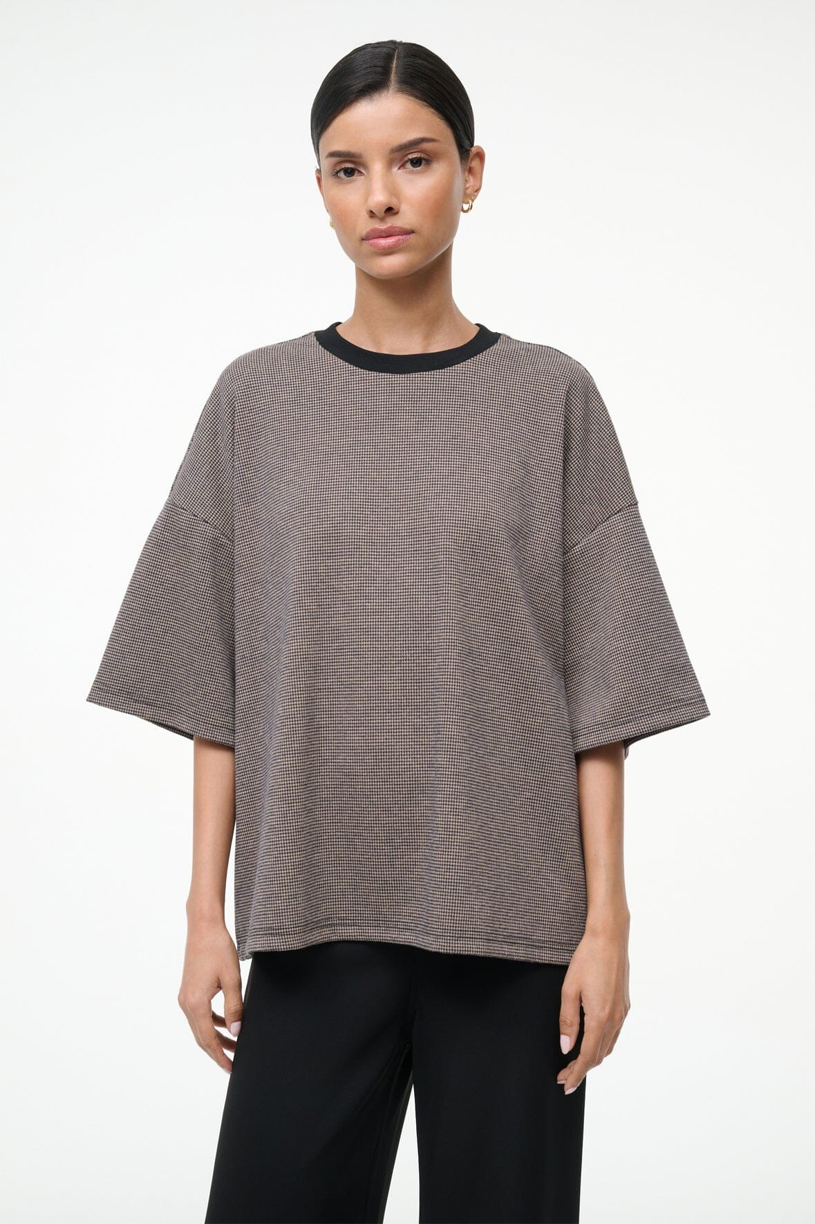 STAUD CAPSULE TOP HOUNDSTOOTH - 1