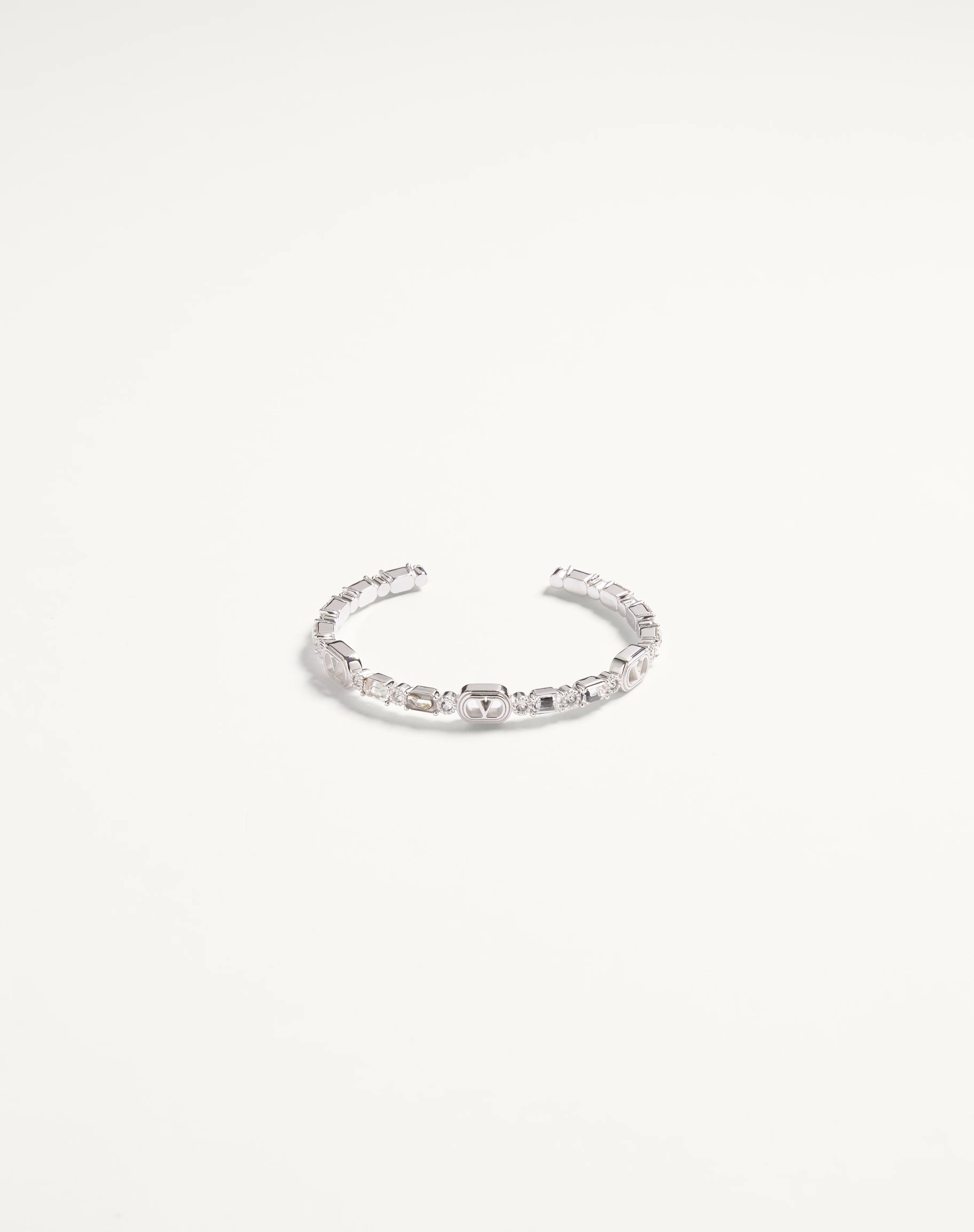 OVALETTE CUFF BRACELET IN METAL WITH SWAROVSKI® CRYSTALS - 1