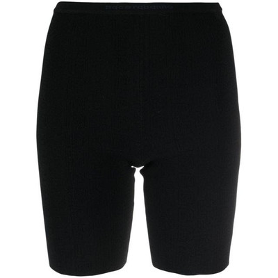 Paco Rabanne Logo-waistband skinny track shorts outlook