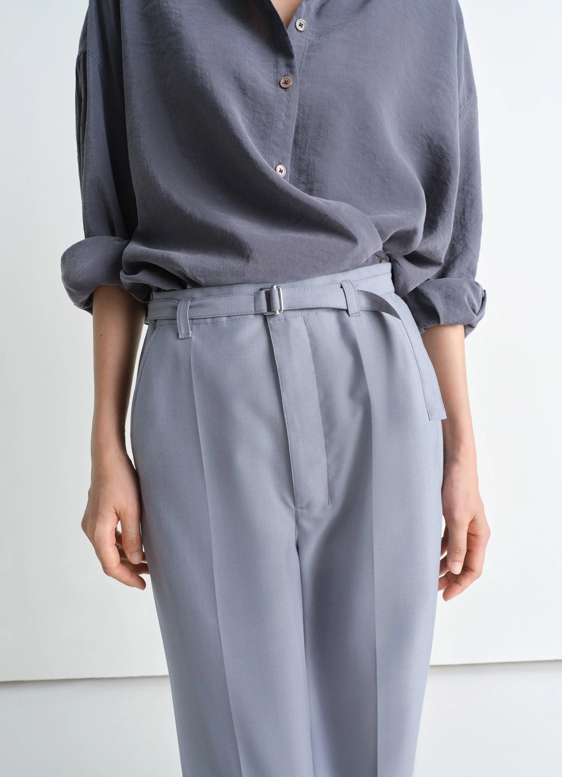 BELTED TAILORED PANTS - 4