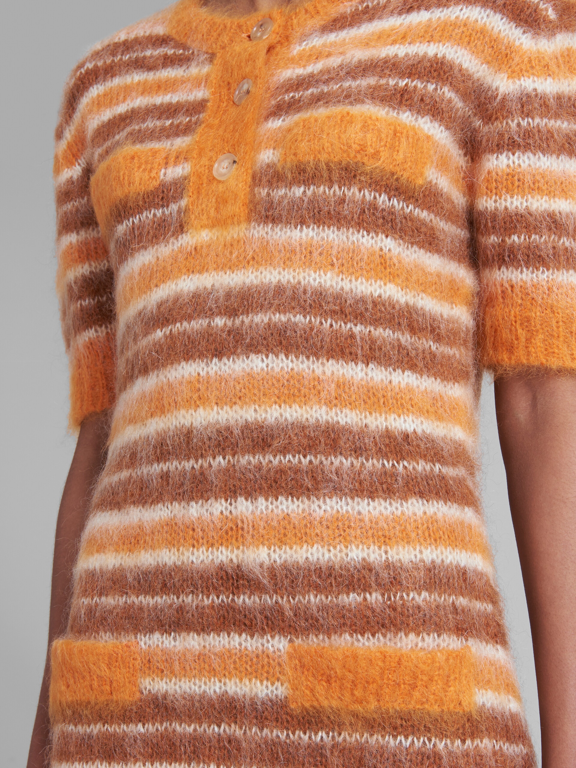 MOHAIR DRESS WITH ORANGE STRIPES - 5