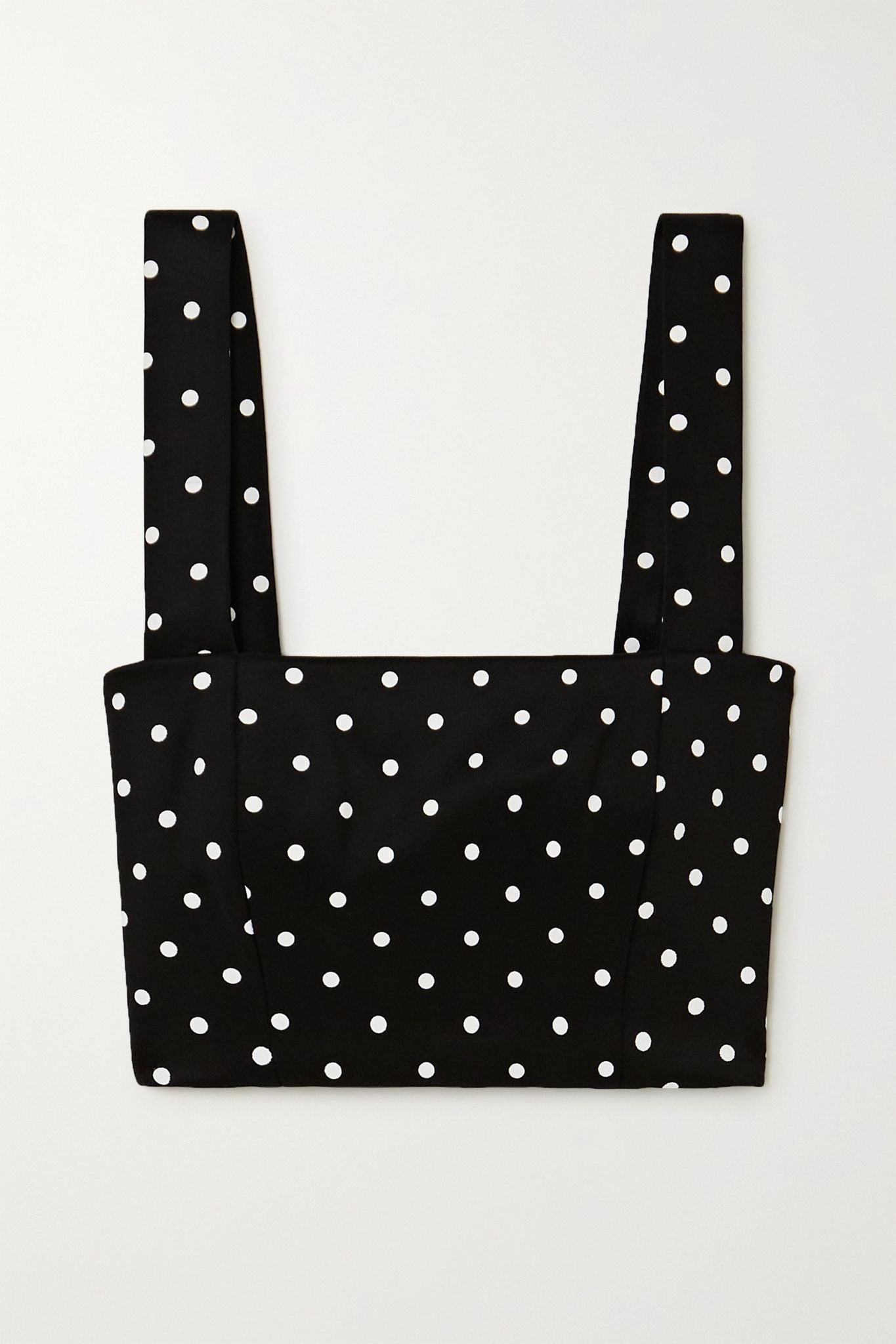 Cropped polka-dot stretch-knit top - 1