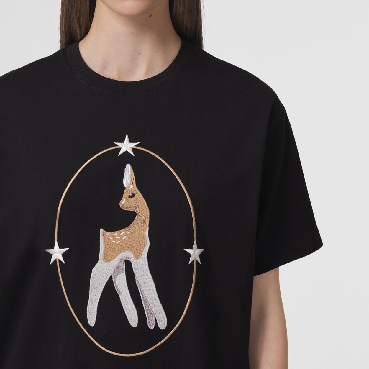 Deer Graphic Cotton Oversized T-shirt - 3