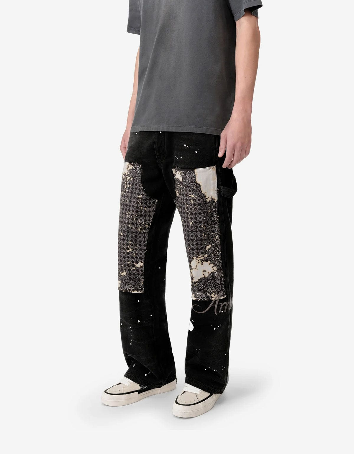 Amiri Black Bleach Bandana Carpenter Jeans - 2