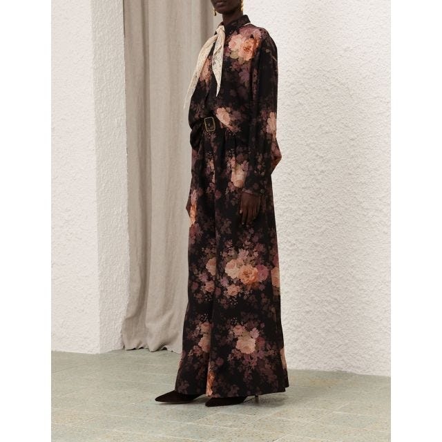 Zimmermann Illustration shirt in black Rococo Floral