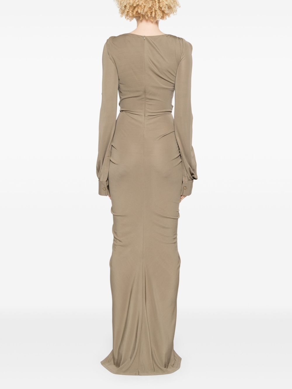bateau draped maxi dress - 4