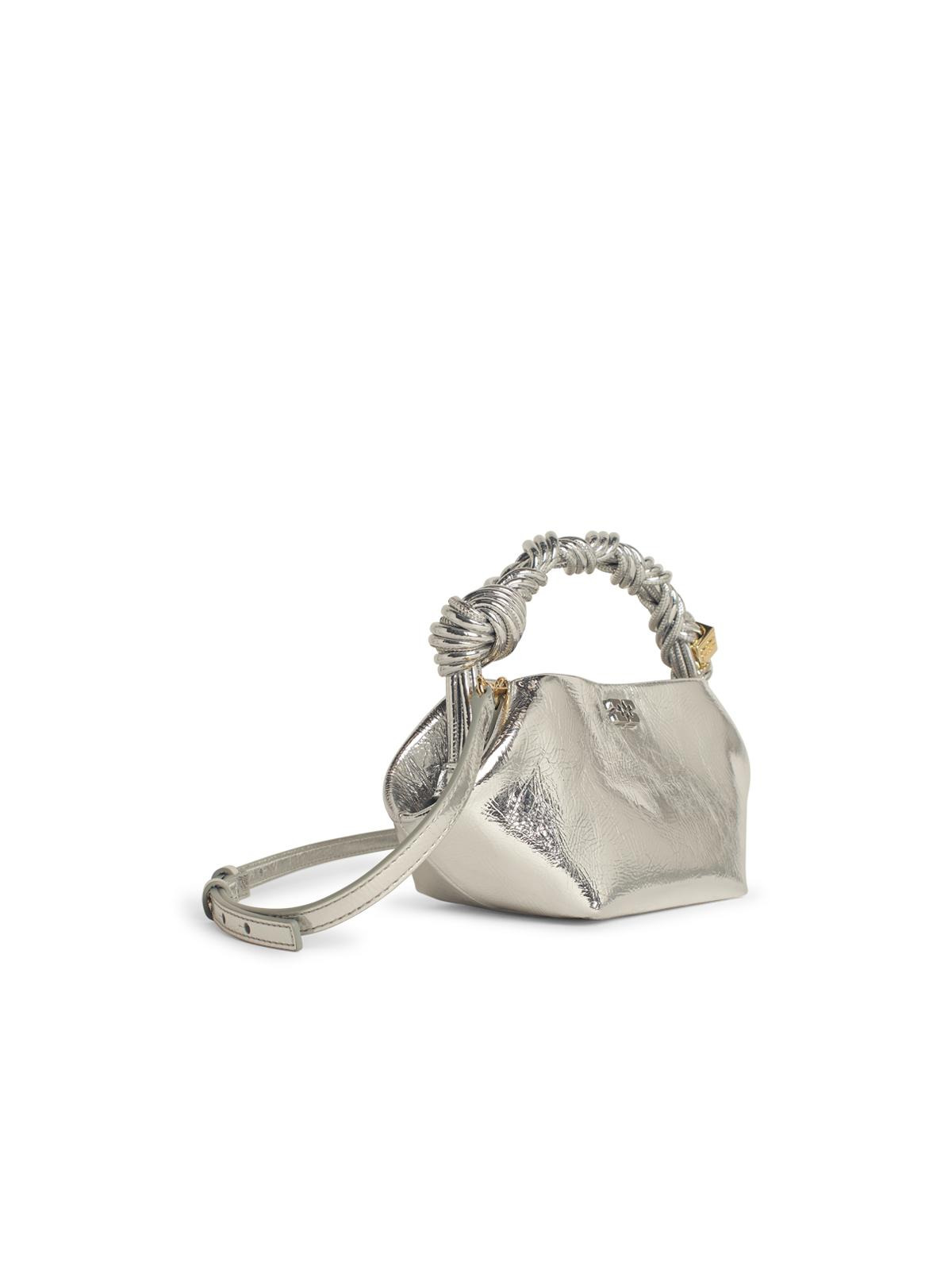 Ganni 'Bou' Mini Bag In Silver Leather Blend Women - 2