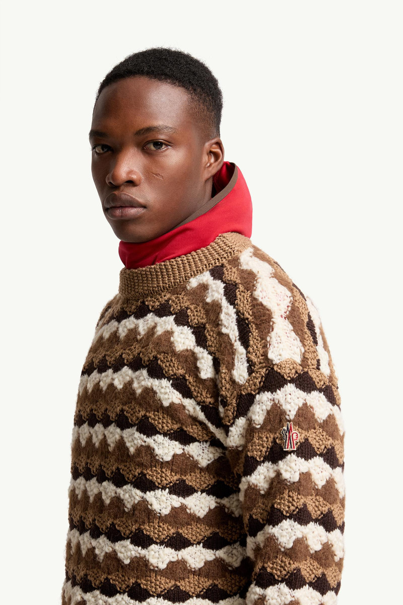 Geometric Pattern Wool & Alpaca Blend Sweater 4