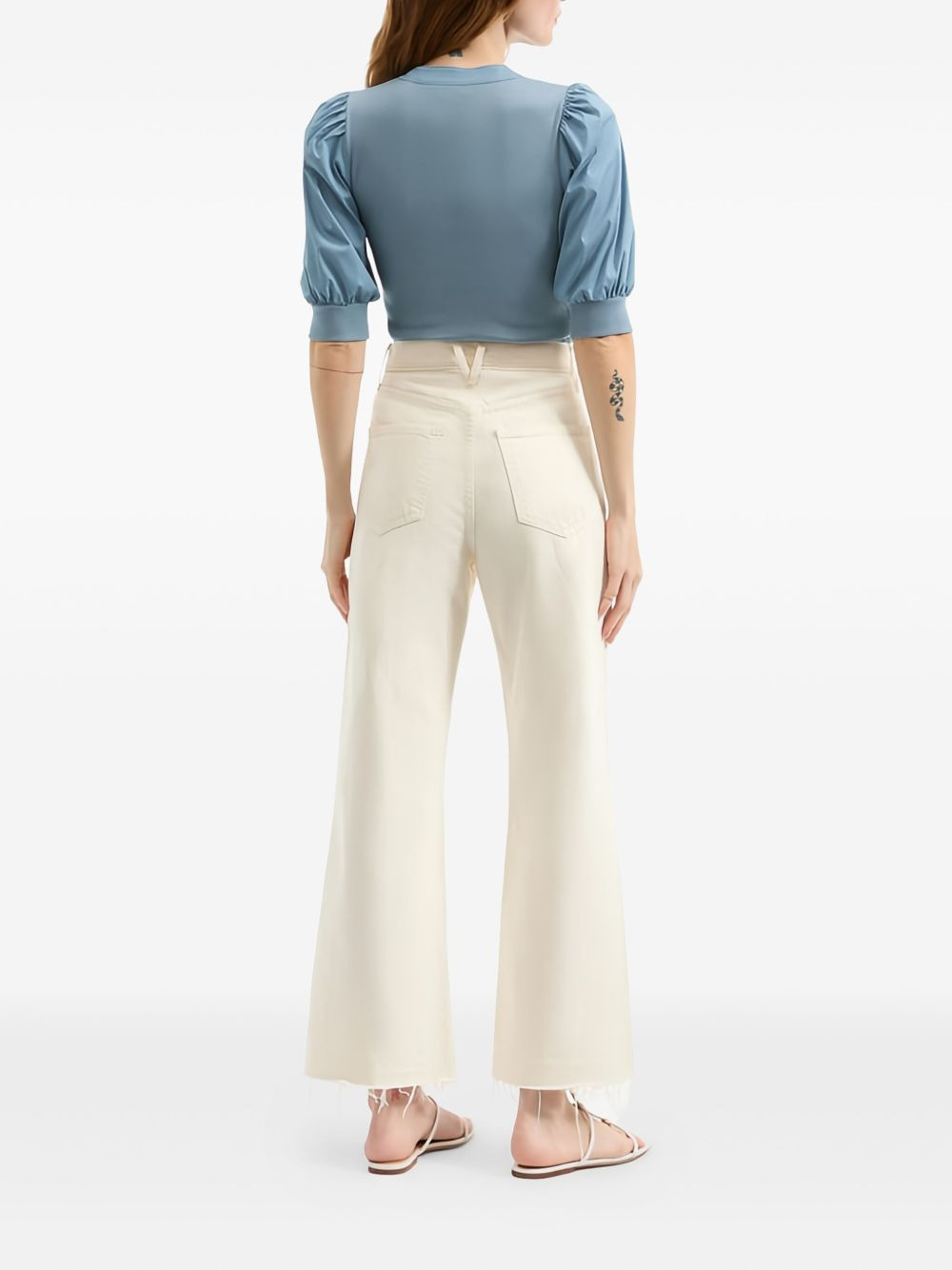 puff-sleeve button top - 3