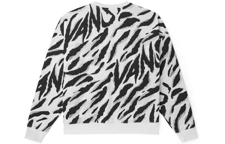 Vans Tiger Stripes Pattern Round Neck Pullover White Black VN0002BPYM8 - 2