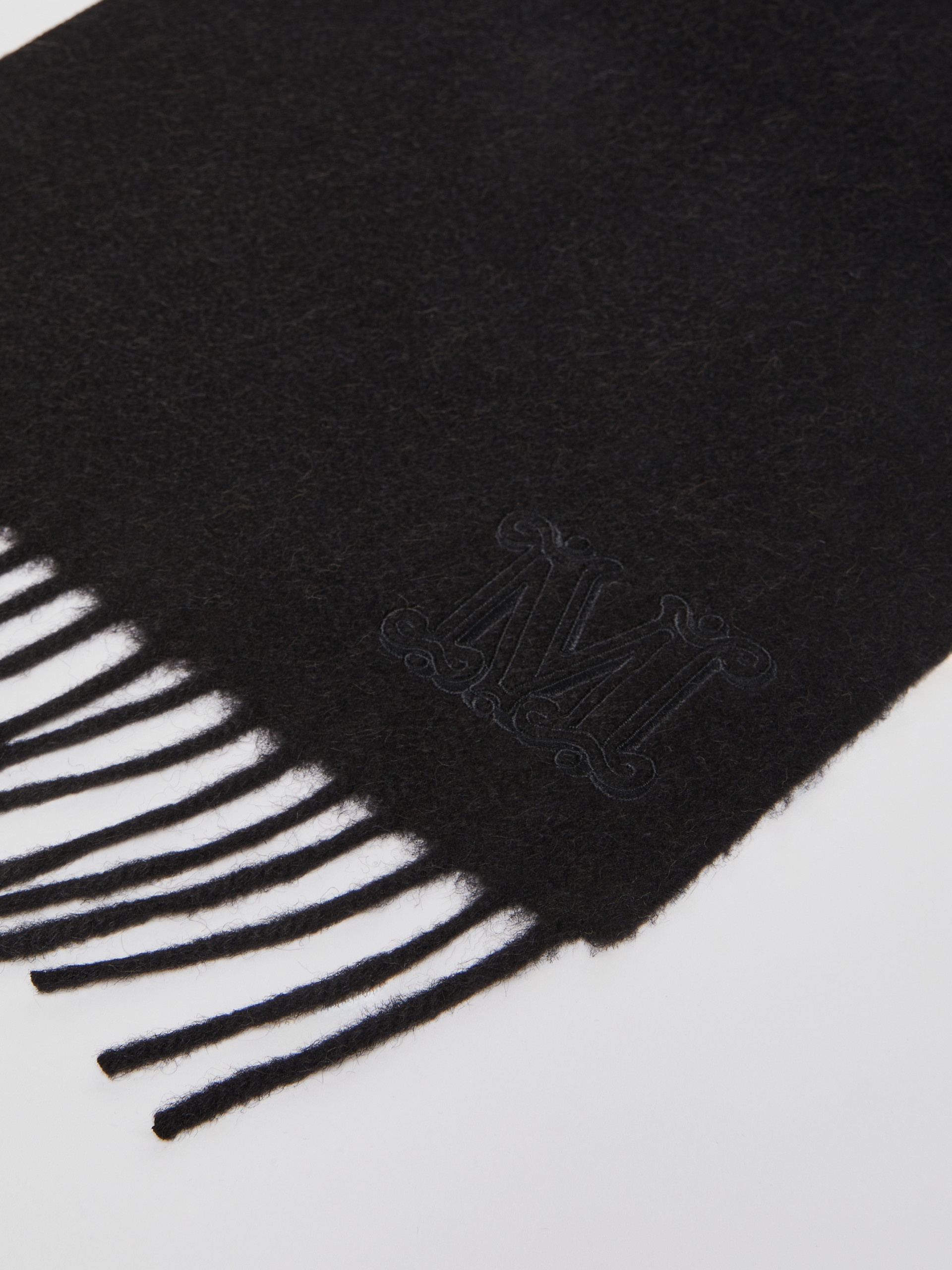 WKCLARA Monogram-embroidered camel stole - 2