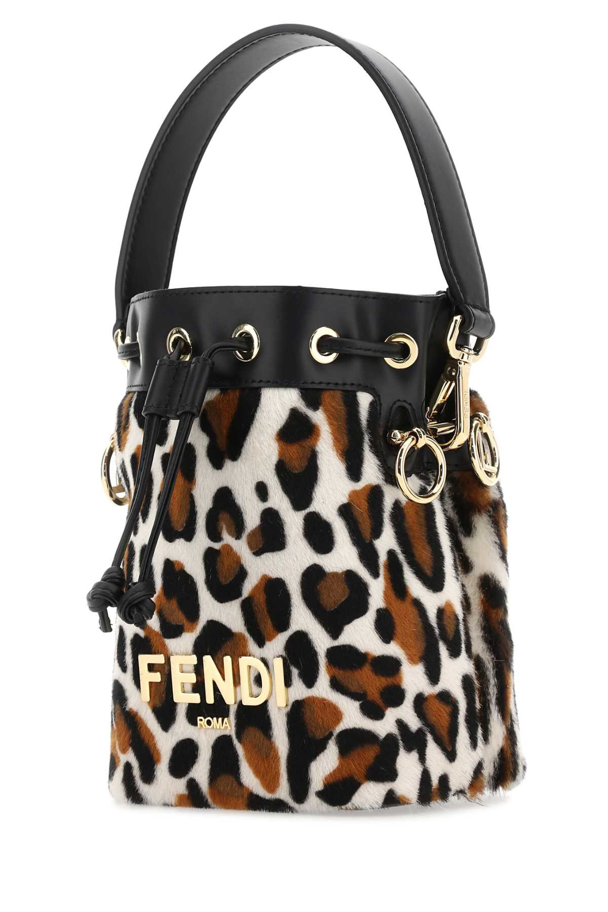Fendi Women Printed Calf Hair And Leather Mini Mon Tresor Bucket Bag - 2