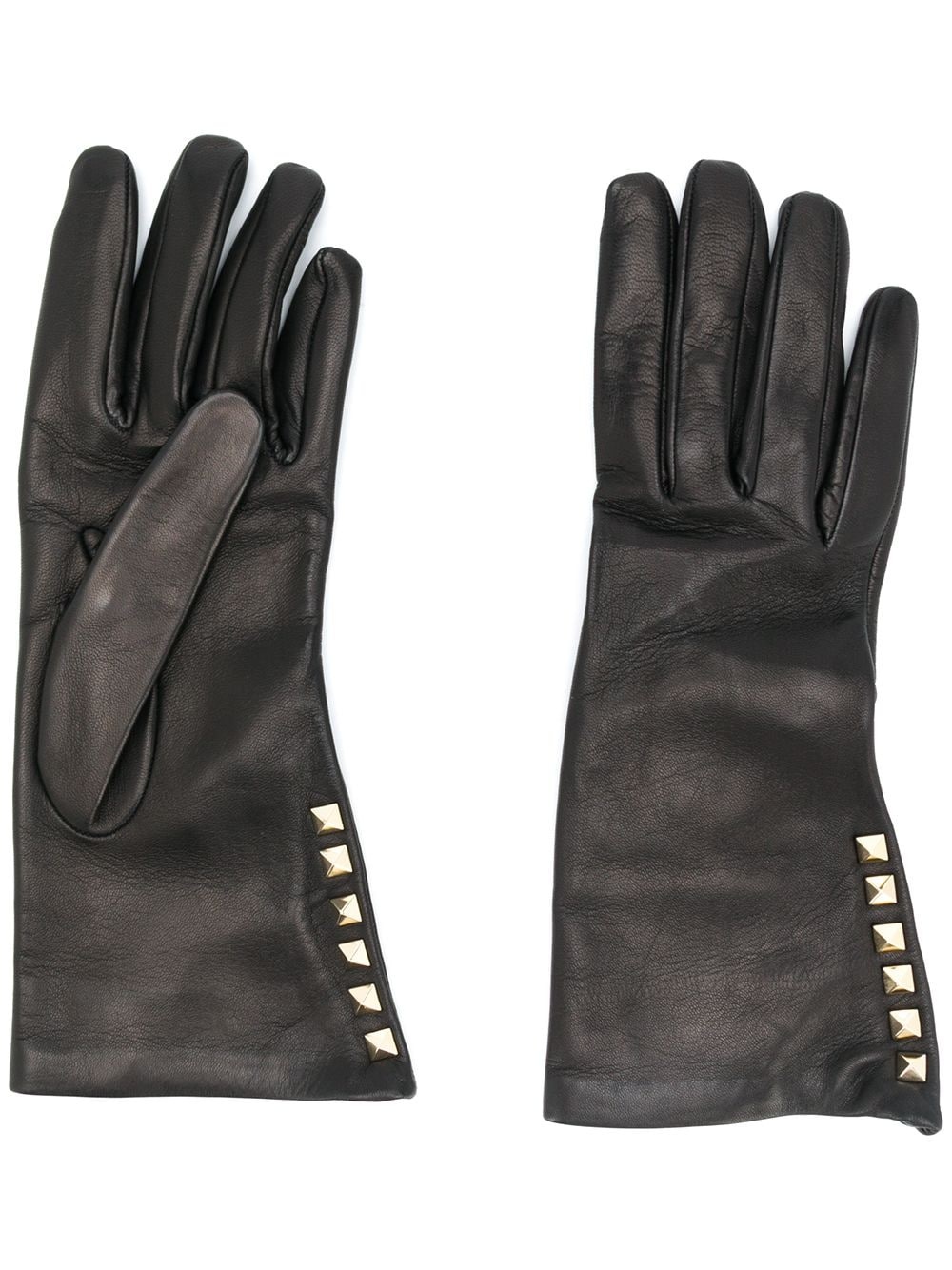 Rockstud leather gloves - 1