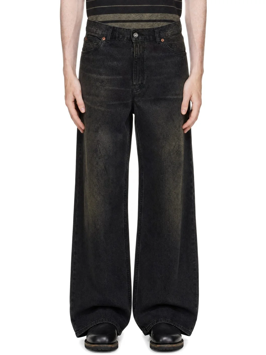 Black Vast Cut Jeans - 1