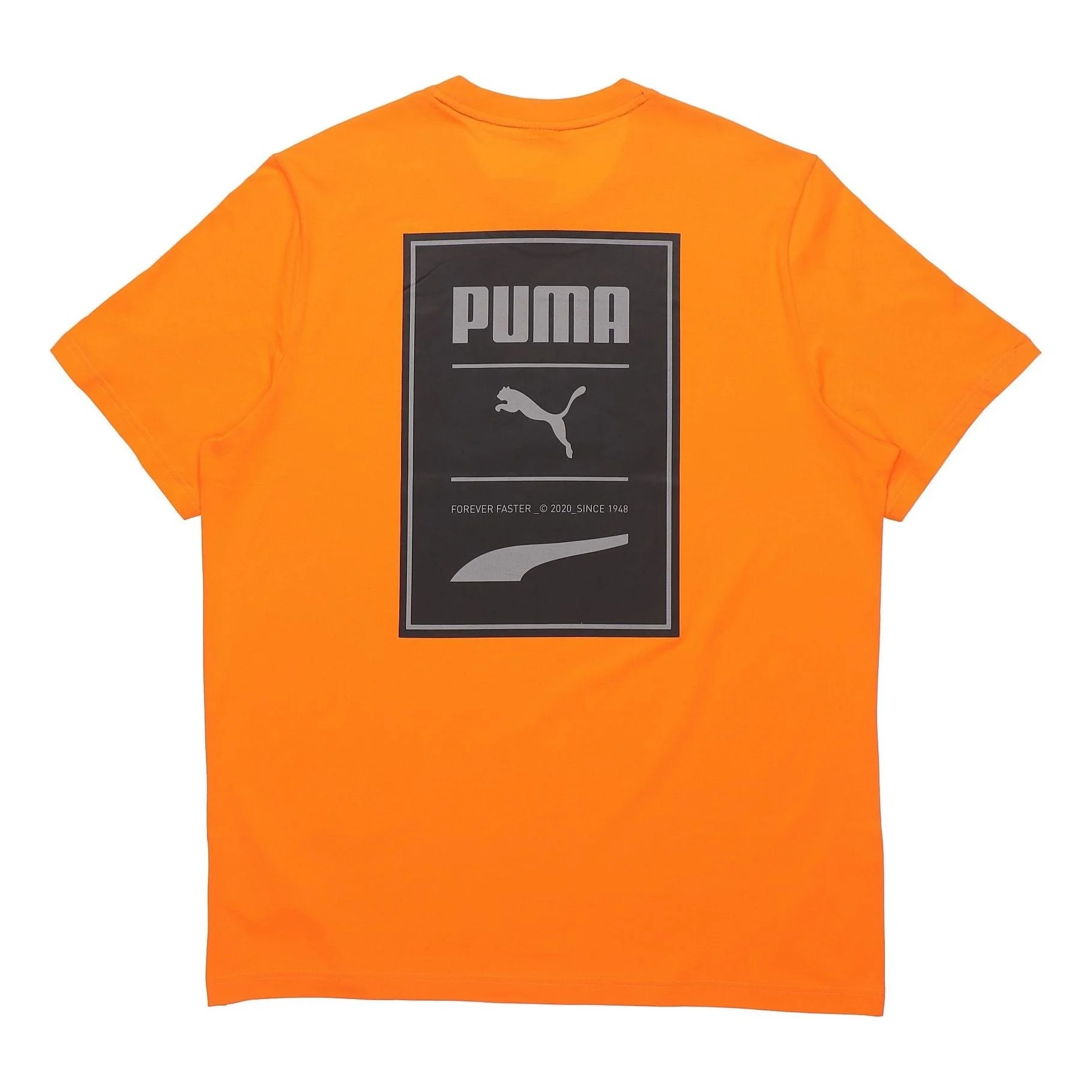 PUMA Recheck Pack Graphic Tee Printing Logo Short Sleeve Orange 598939-80 - 1
