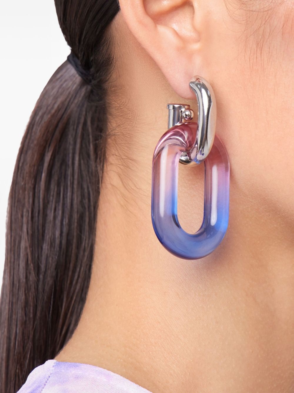 XL Link Oversized Tie-Dye earrings - 4