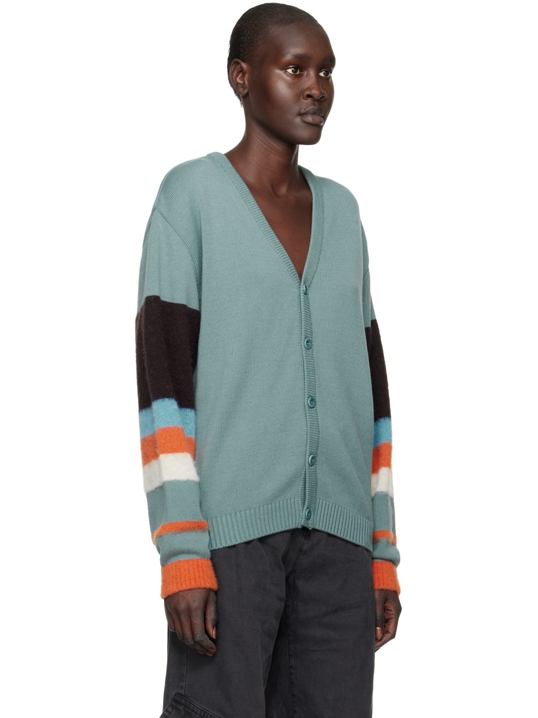 Blue Striped Cardigan - 2