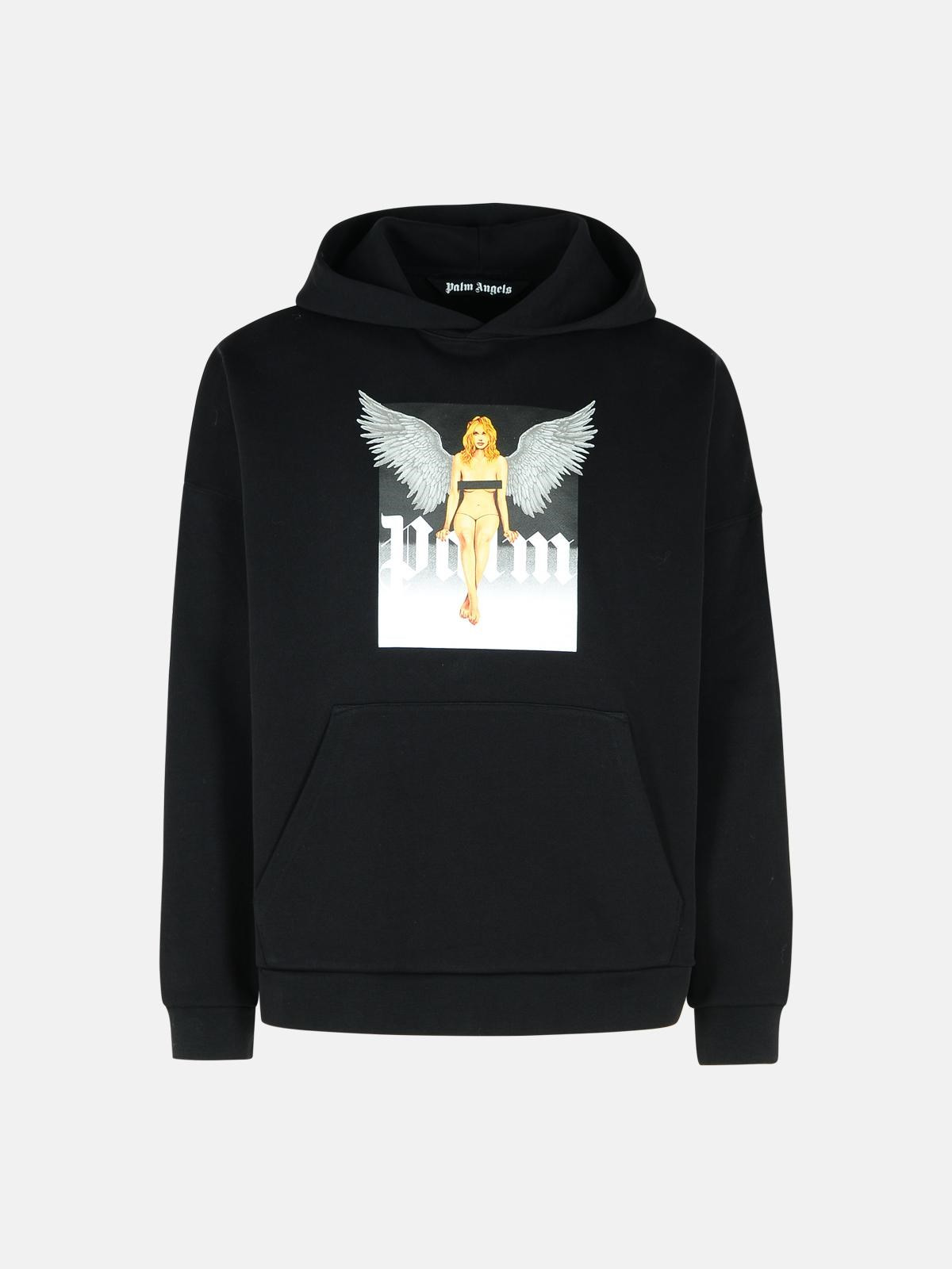'CRYSTAL' BLACK COTTON SWEATSHIRT - 1