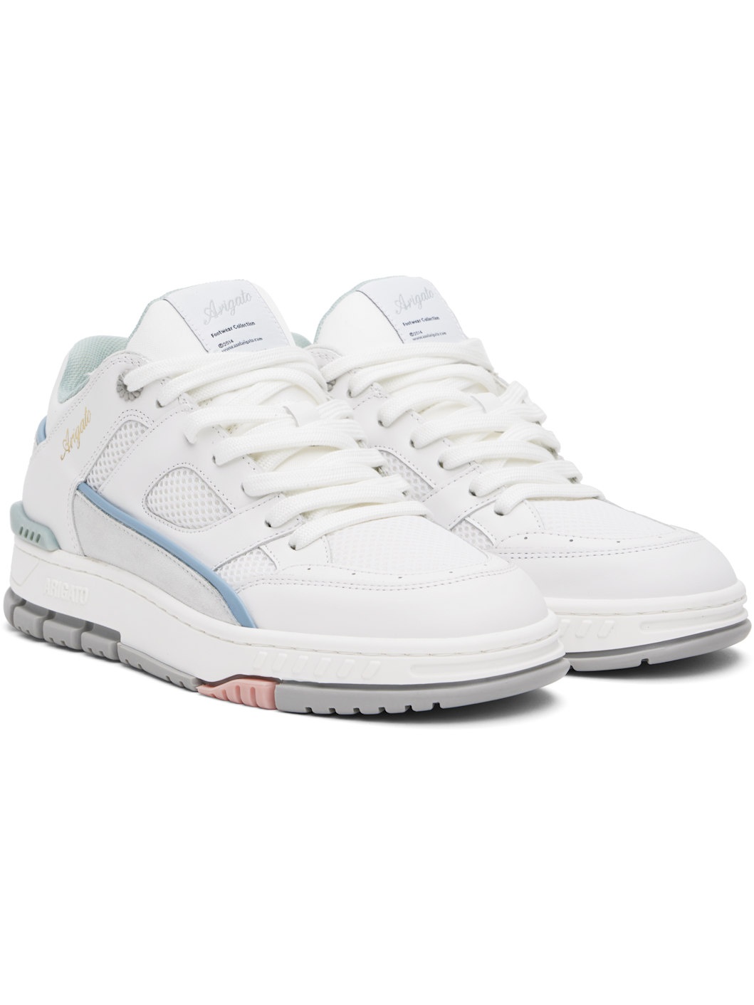 White & Blue Area Lo Sneakers - 4