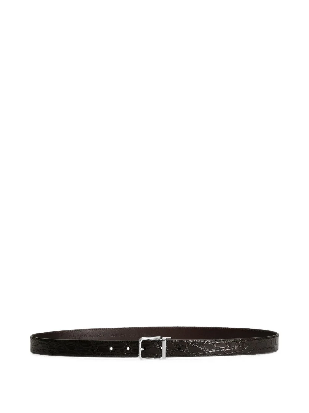 crocodile-effect leather belt - 1