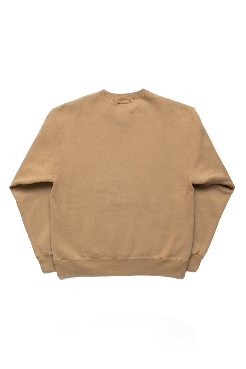BEAMS PLUS Sweat Crew Raised Back - Khaki outlook