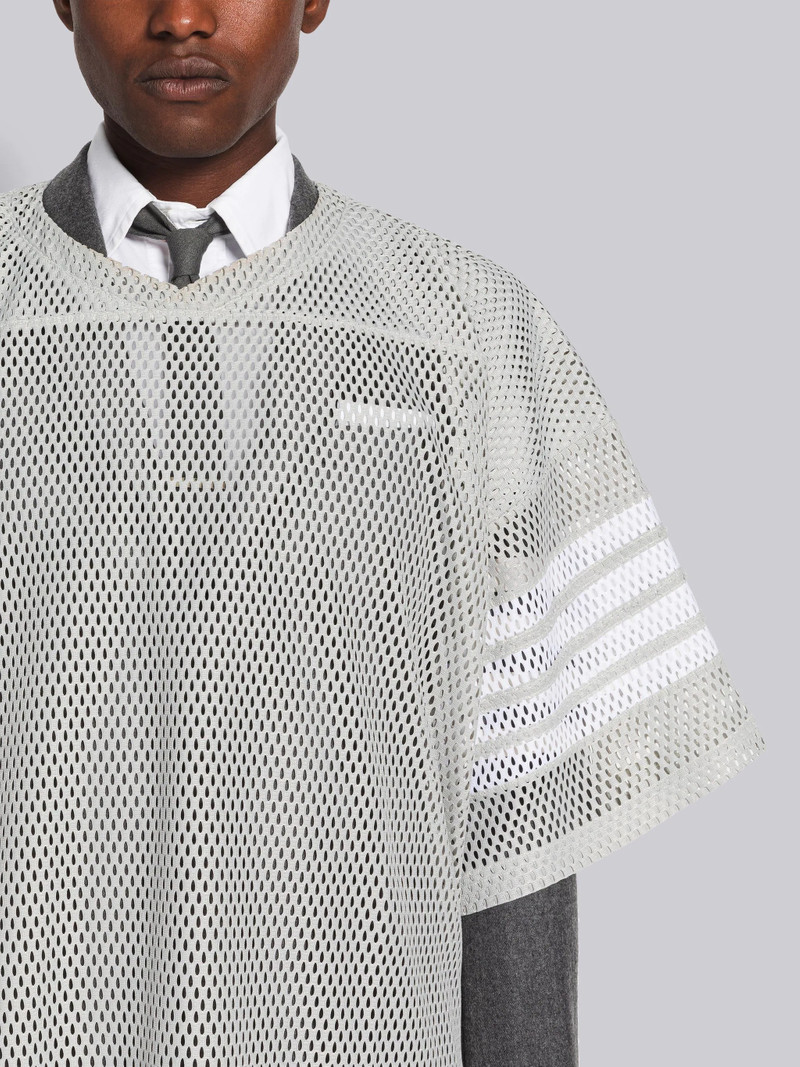 Medium Grey Heavy Athletic Mesh Football Jersey 4-Bar Tee 4