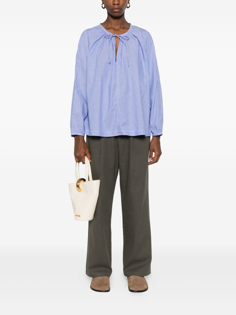 6397 tie-neck striped blouse outlook