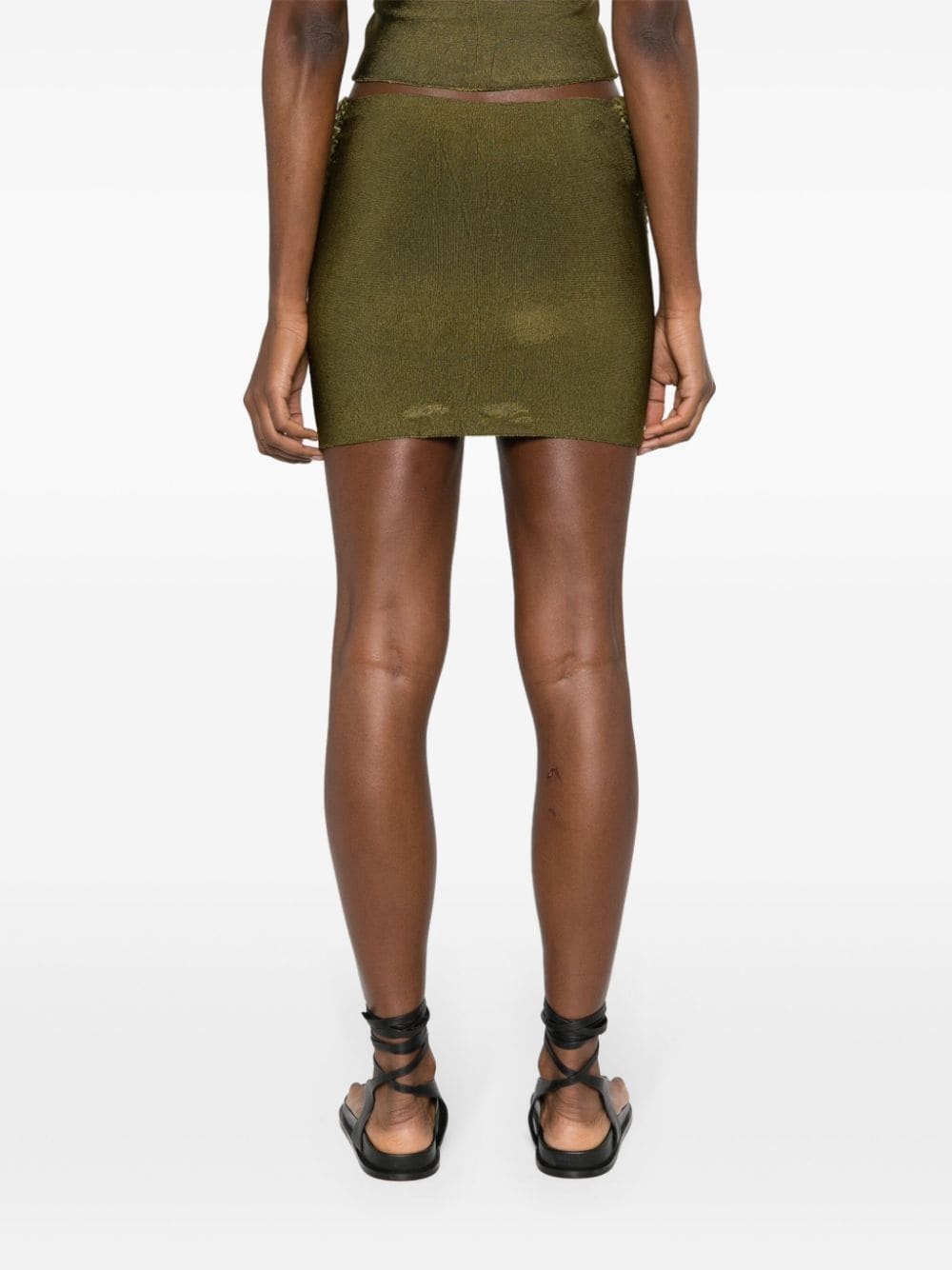 braid-detail ribbed miniskirt - 4