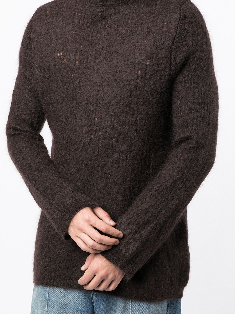 roll neck knitted jumper - 5