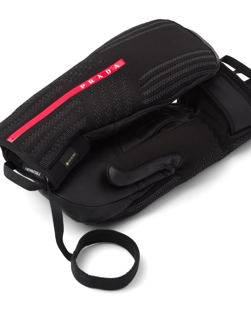 GORE-TEX, leather and knit ski mittens 3