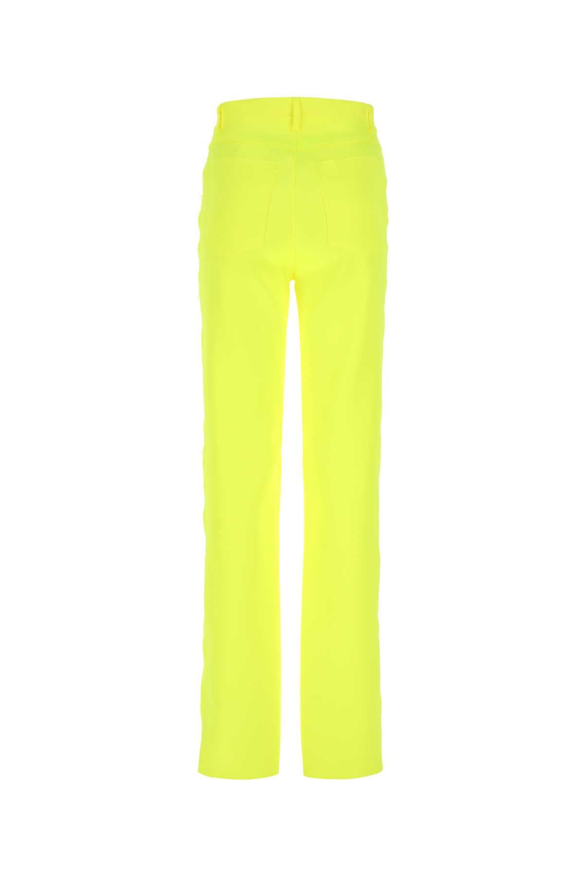 Sportmax Women Fluo Yellow Satin Egemone Pant - 2