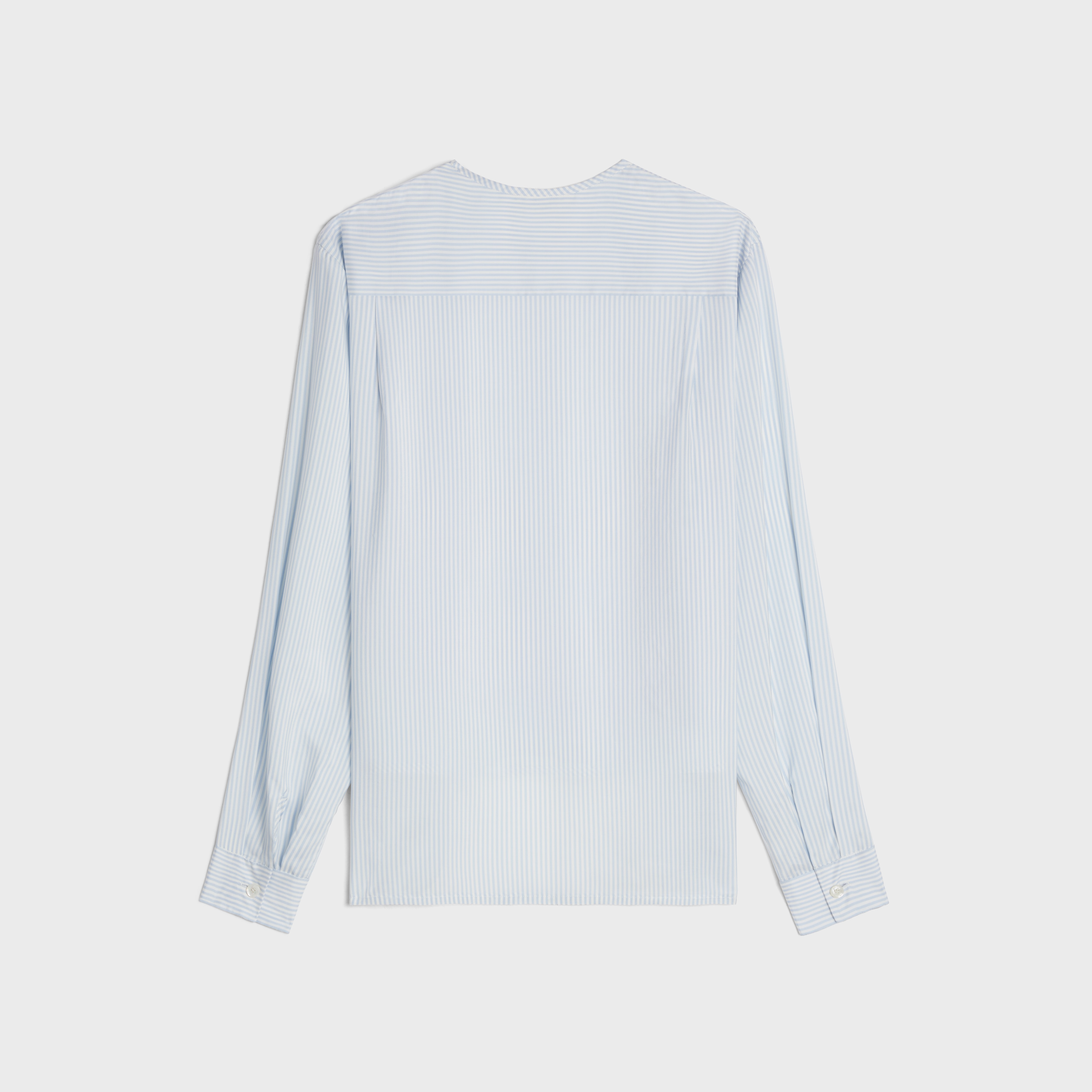 pure collar blouse in striped silk - 2
