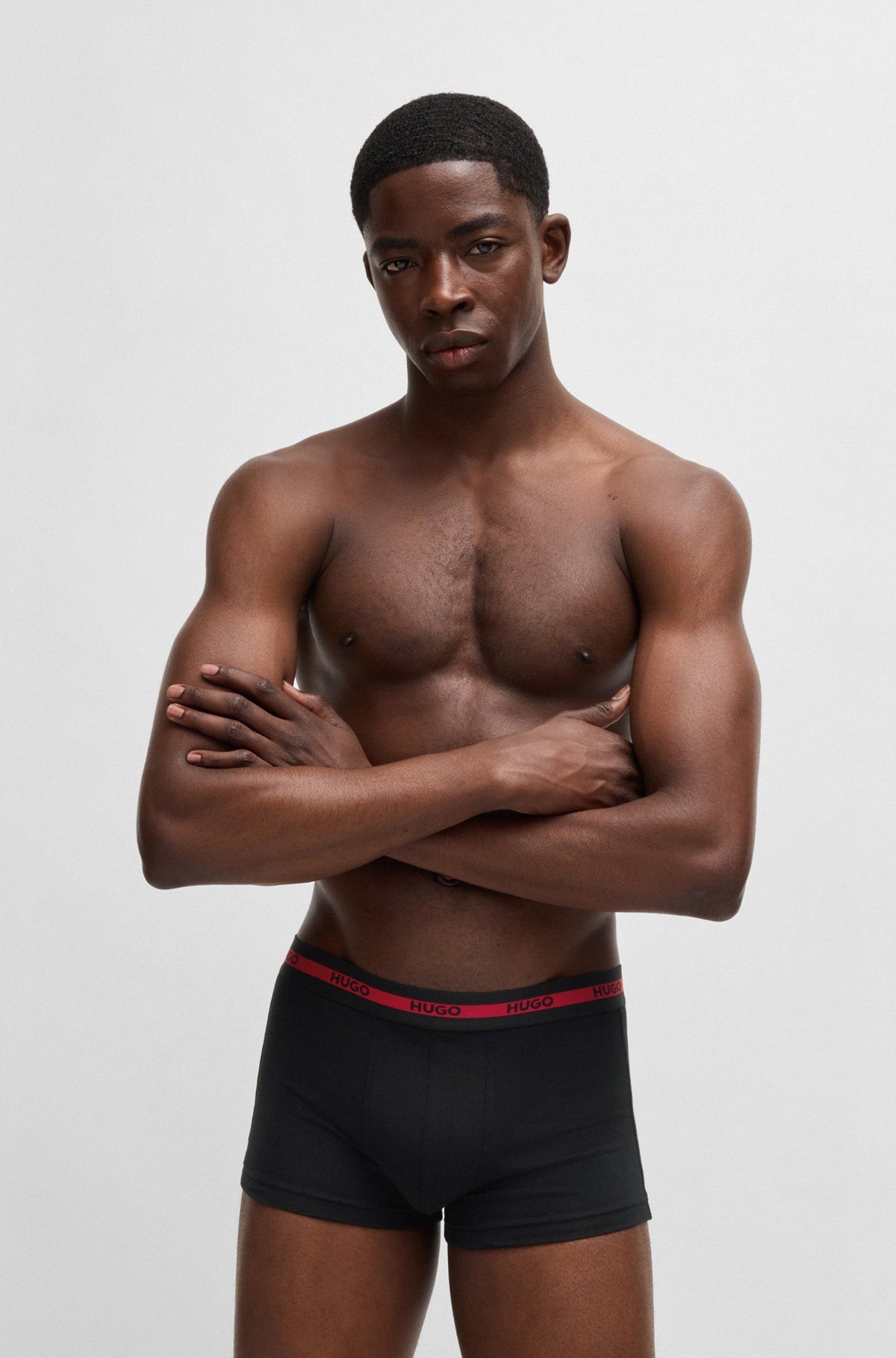 THREE-PACK OF STRETCH-COTTON TRUNKS WITH LOGO WAISTBANDS - 2