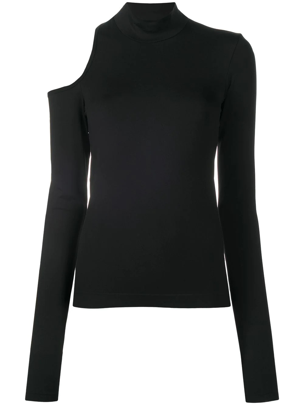 long sleeve cut out jersey top - 1