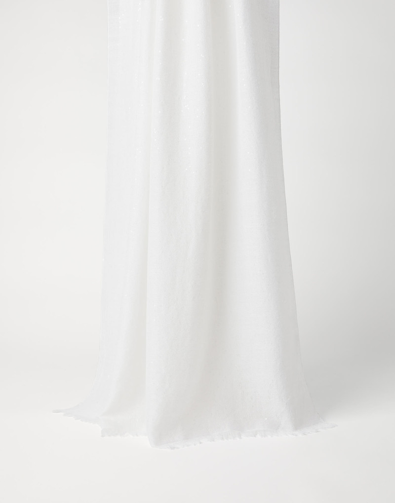 Lightweight cashmere and silk Diamond yarn knit scarf 1