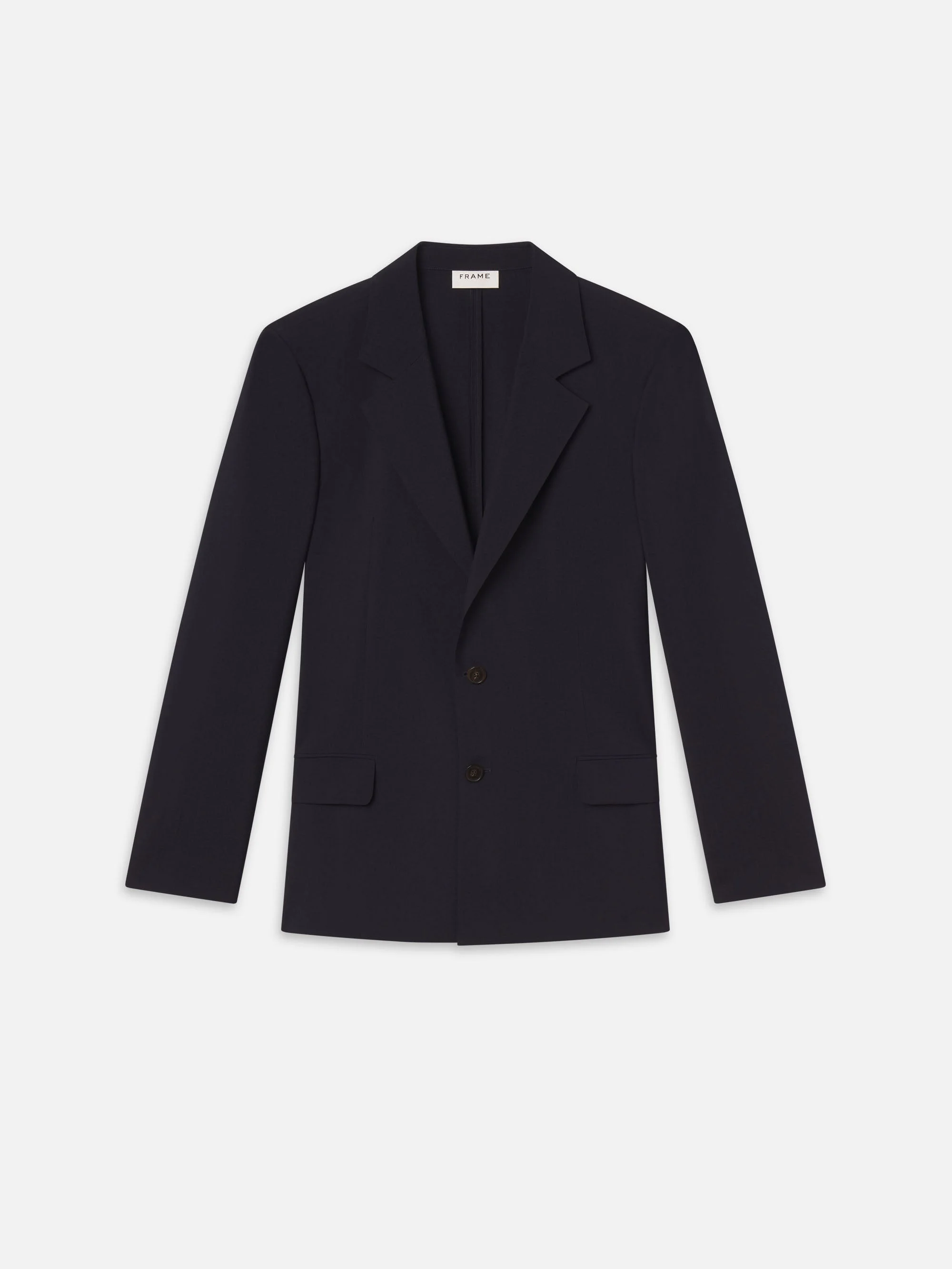 Unlined Wool Blazer in Dark Navy - 1
