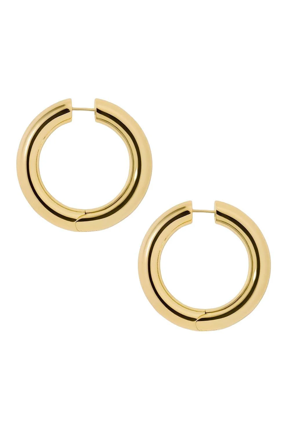 Mini Samira Hinged Hoop Earrings - Yellow Gold - 1in - 1