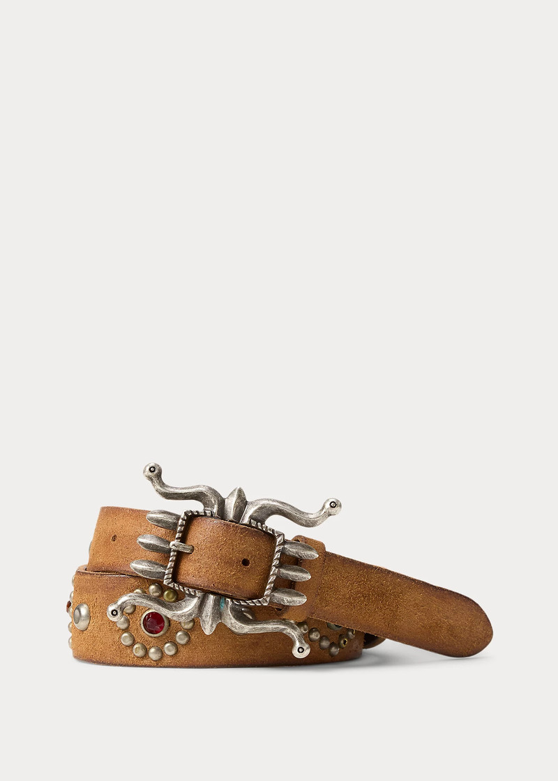 Studded Roughout Suede Belt 1