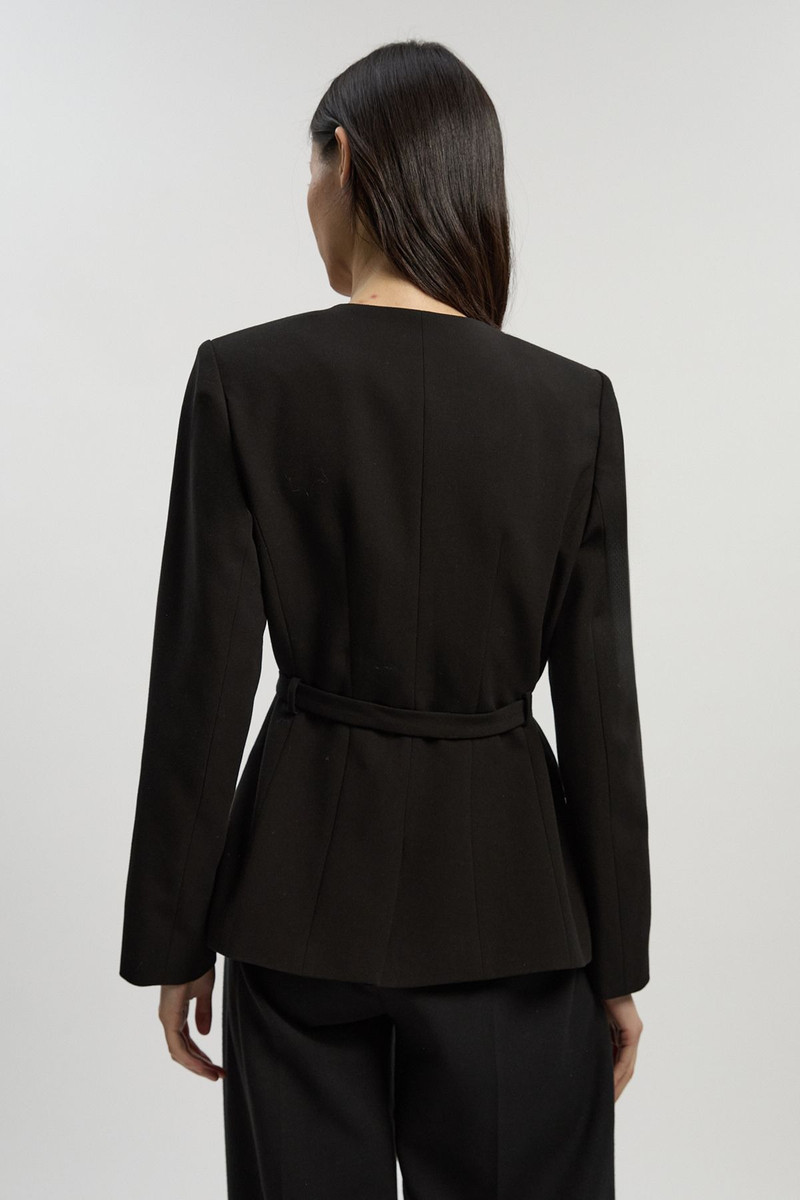 Compact Essential Belted Asymmetric Blazer 4