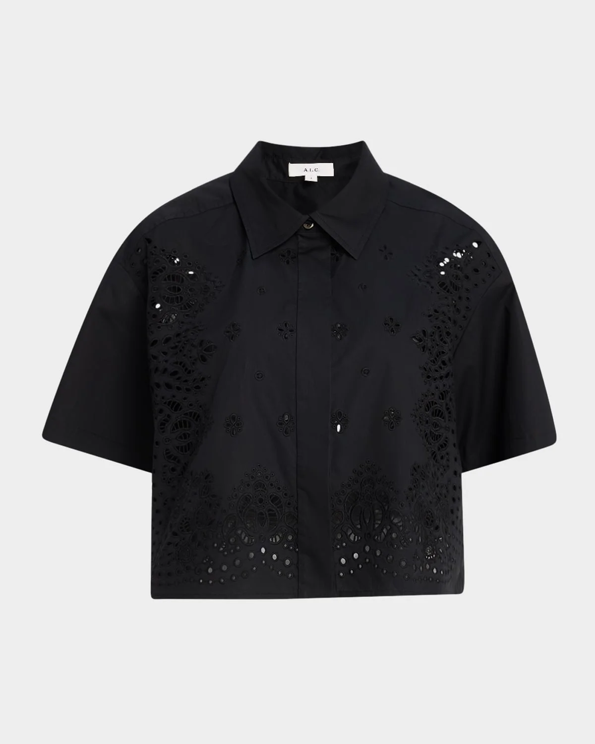 Jade Short-Sleeve Eyelet Top - 1